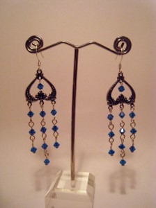 Blue Dangle Earrings by Monnibo Designs